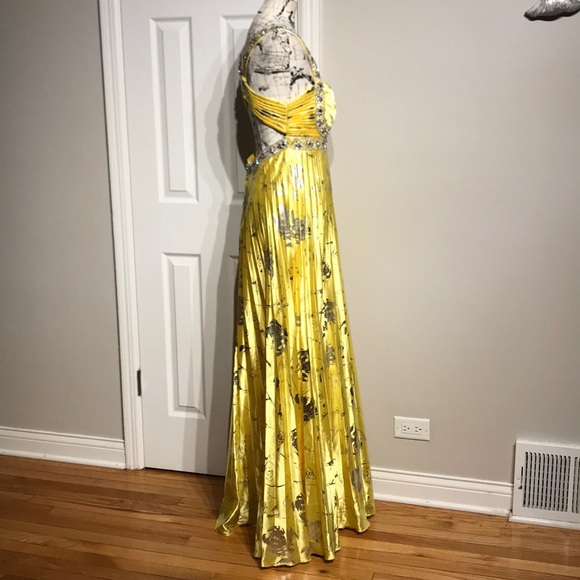 Heart Print Metallic Satin Pleated Floral Bead Formal Evening Accordion Wedding - Picture 3 of 8